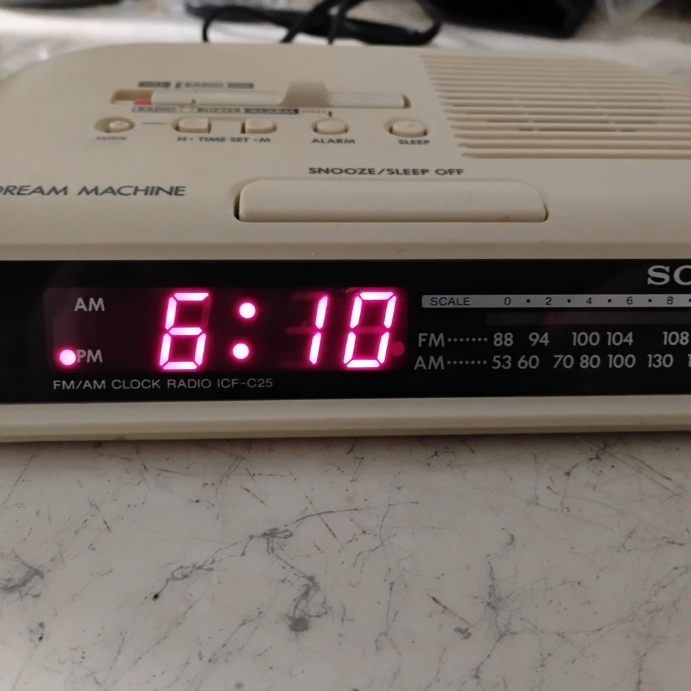 Sony Clock Radio with Pink Display